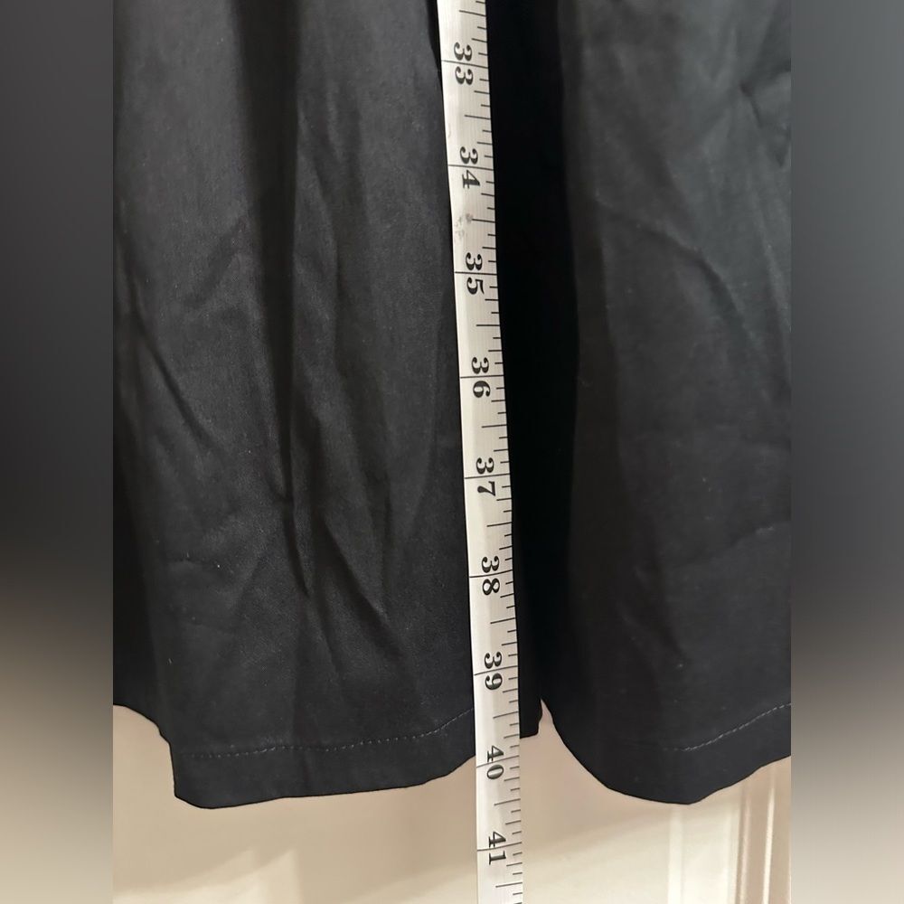 Chico’s Poplin Smocked Midi Dress SZ 3 US 16 Sleeveless Split Neck Pocket Black - Picture 9 of 10